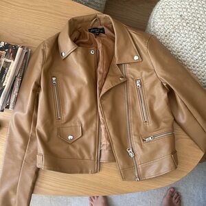 Love Tree Leather Jacket in Cognac